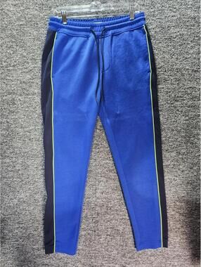 Tommy Hilfiger Sport Men's Jogger Pants Blue Black Yellow Size S Athletic Fit